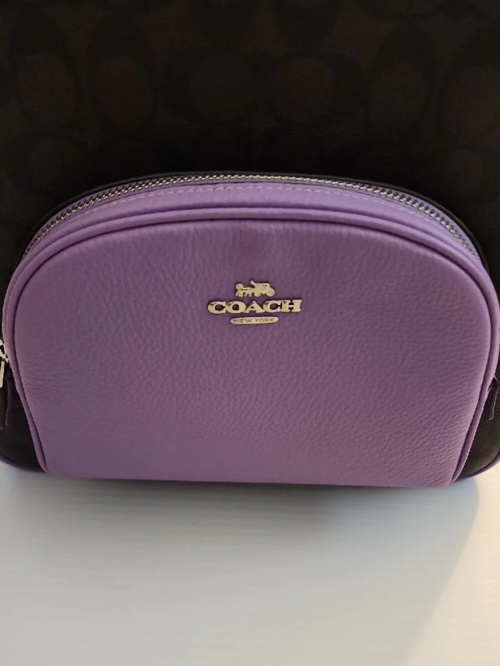 Coach Court Signature Canvas Mini Backpack in Lavender and Brown. E2321-6671.